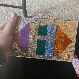 Acrylic clutch with chain strap